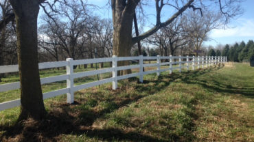 3 Rail White Vinyl Fence