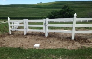 3 Rail White Vinyl Fence with Gothic Caps