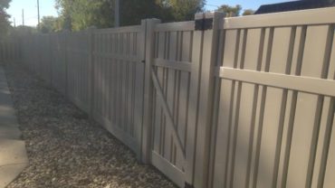 Kensington 6' tall Adobe Vinyl Fence