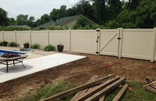 Lakeland Almond Vinyl Fence